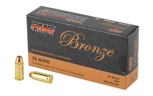 Ammunition PMC Ammunition Bronze 32ACP PMC BRNZ 32ACP 60GR JHP 50/1000